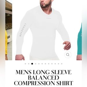 NWT Leorever Men’s White Long Sleeve Balanced Compression Shirt, Size M
